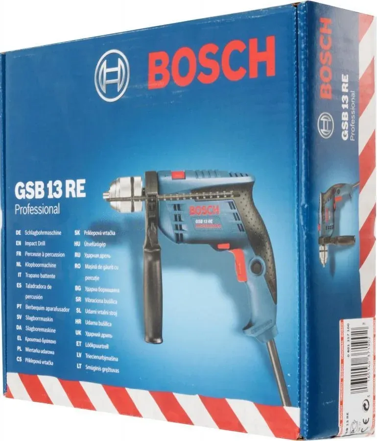 Дрель ударная Bosch GSB 13 RE Professional 600Вт патрон:быстрозажимной реверс 0601217100 - фото 5