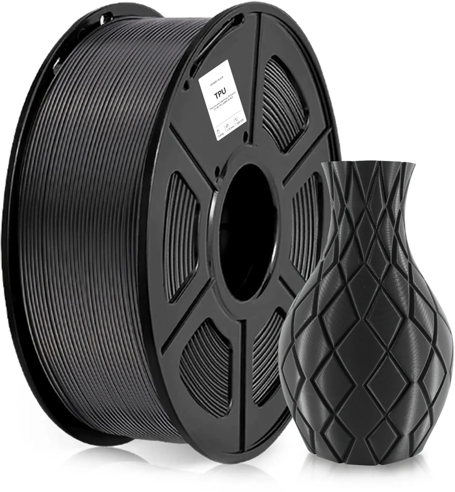 Пластик 3D CACTUS CS-3D-TPU-0.8KG-BLACK - фото 1