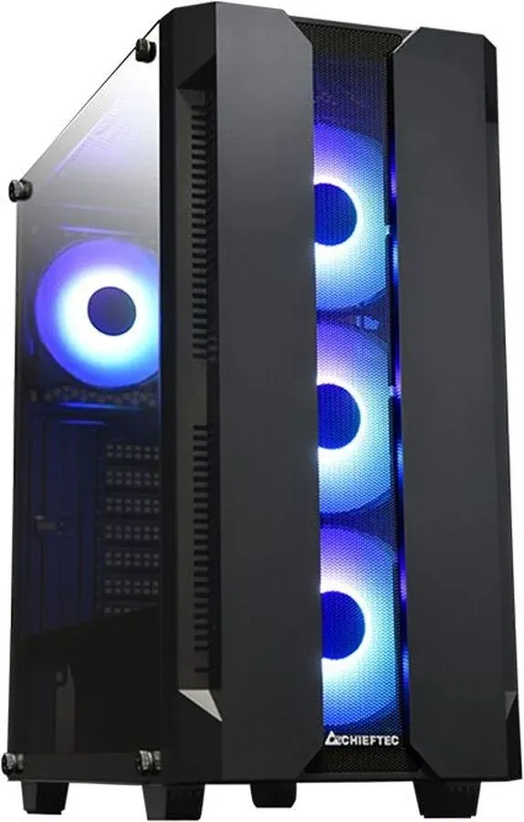 Корпус Chieftec Hunter черный без БП ATX 4x120mm 4x140mm 2xUSB3.1 audio bott PSU - фото 1