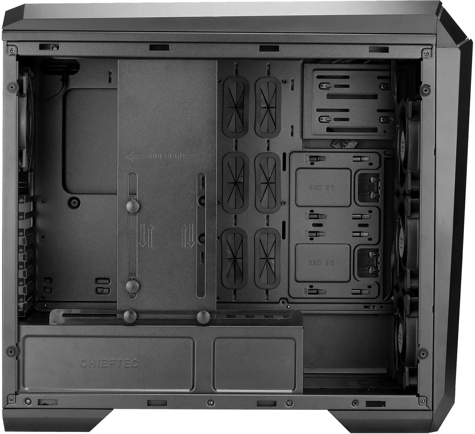 Корпус Chieftec Stallion II черный без БП ATX 2x120mm 2x140mm 1x180mm 1xUSB2.0 audio bott PSU - фото 7
