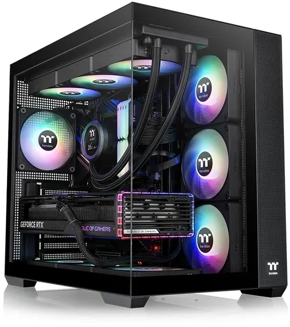 Корпус Thermaltake View 380 TG ARGB черный без БП ATX 6x120mm 2x140mm 1x200mm 2xUSB3.0 audio bott PSU - фото 1
