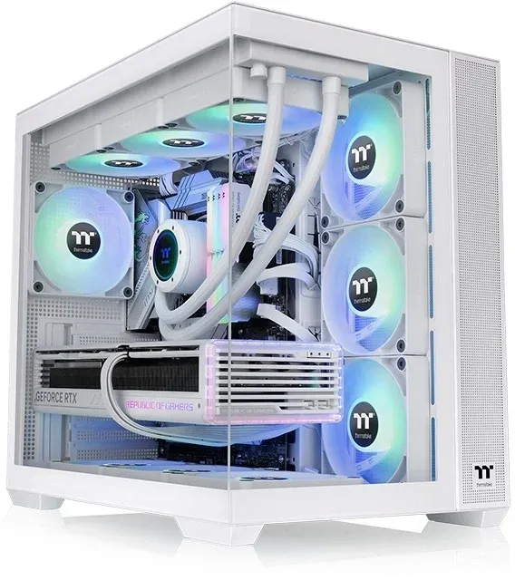 Корпус Thermaltake View 380 TG ARGB Snow белый без БП ATX 6x120mm 2x140mm 1x200mm 2xUSB3.0 audio bott PSU - фото 1