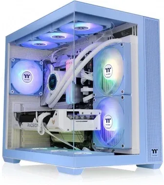 Корпус Thermaltake View 380 TG ARGB Hydrangea синий без БП ATX 6x120mm 2x140mm 1x200mm 2xUSB3.0 audio bott PSU - фото 7