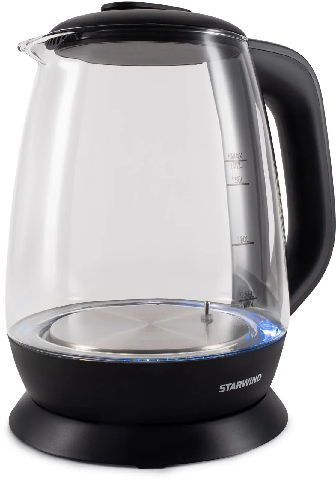 Чайник электрический Starwind SKS3036 1.7л. 2200Вт черный корпус: стекло - фото 6