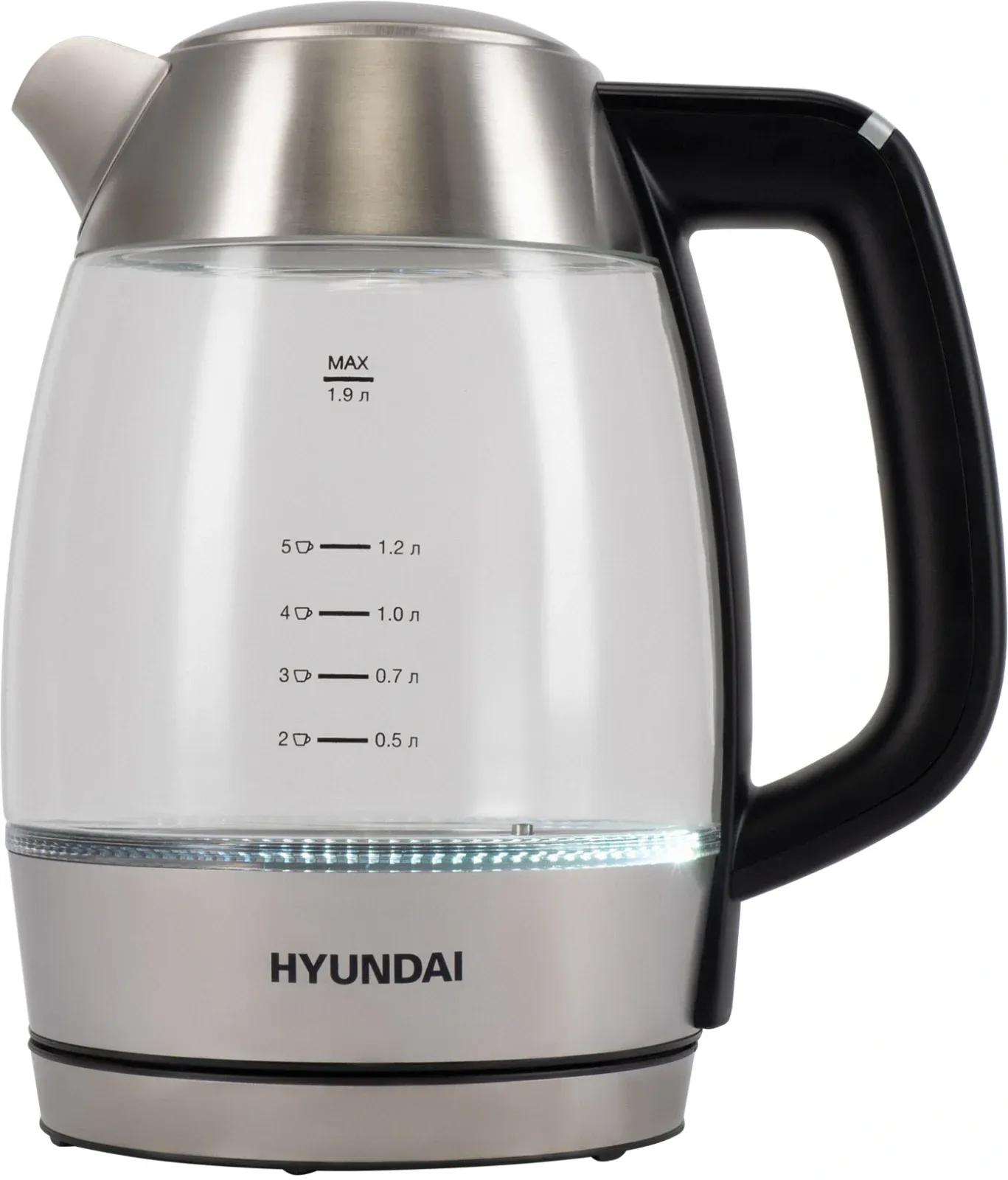 Чайник электрический Hyundai HYK-G9408 1.9л. 2200Вт черный/серебристый корпус: стекло - фото 7