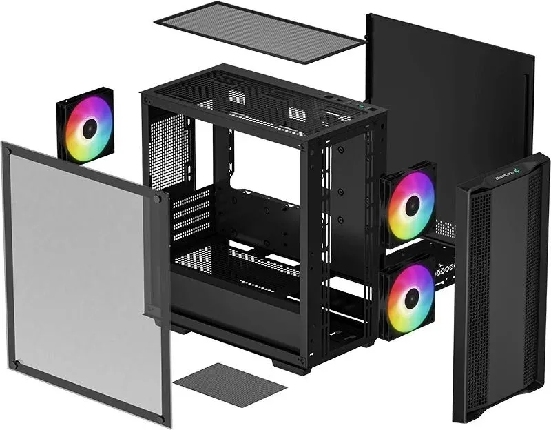 Корпус Deepcool CC360 ARGB черный без БП mATX 5x120mm 4x140mm 1xUSB2.0 1xUSB3.0 audio bott PSU - фото 5