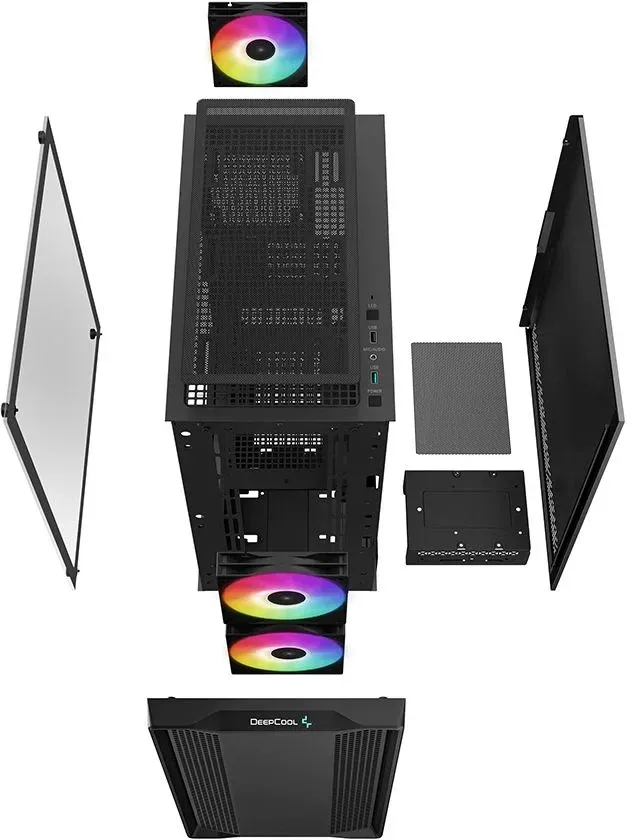 Корпус Deepcool CC360 ARGB черный без БП mATX 5x120mm 4x140mm 1xUSB2.0 1xUSB3.0 audio bott PSU - фото 6