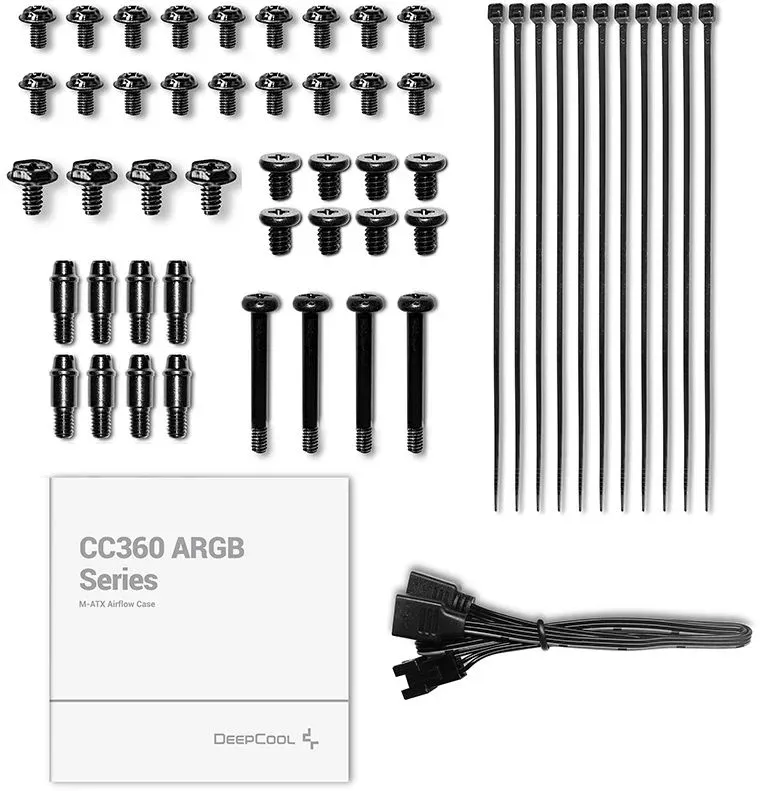Корпус Deepcool CC360 ARGB черный без БП mATX 5x120mm 4x140mm 1xUSB2.0 1xUSB3.0 audio bott PSU - фото 7