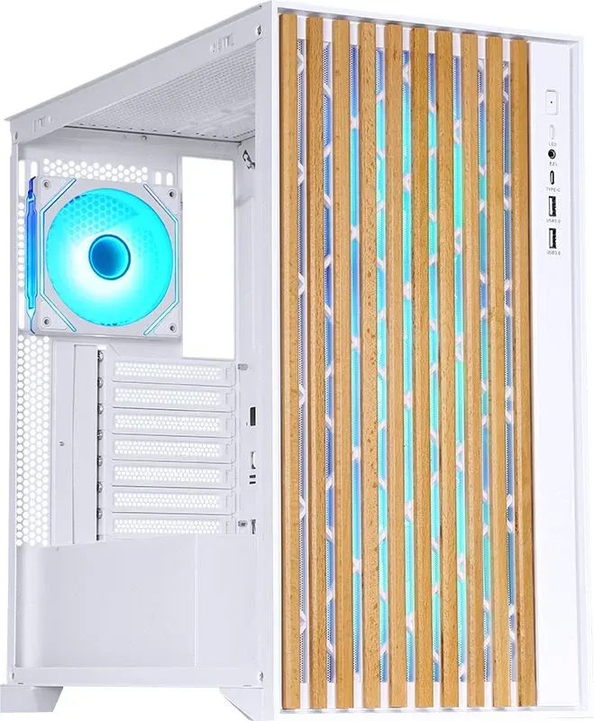 Корпус Formula TimberLine T0 белый без БП ATX 6x120mm 6x140mm 2xUSB3.0 audio bott PSU - фото 2