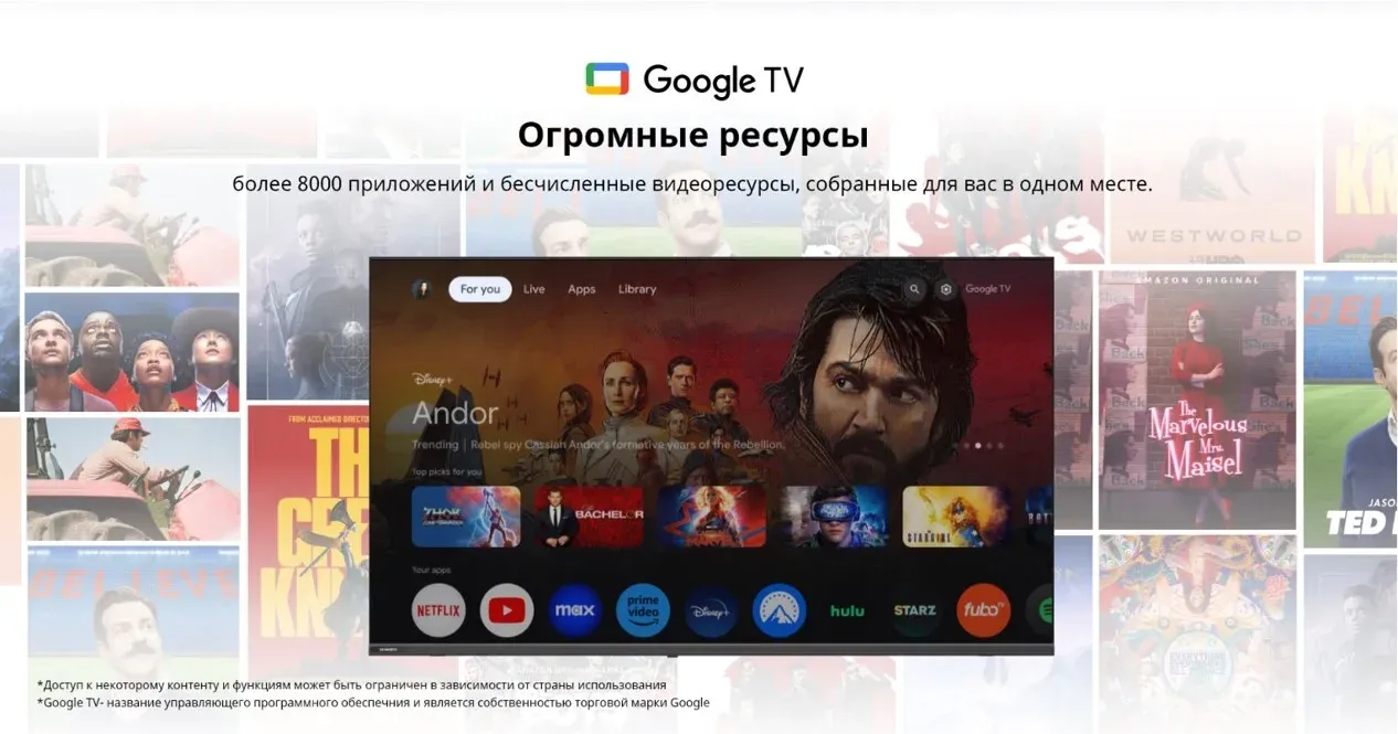 Телевизор LED Skyworth 40 40E55G Google TV Frameless черный FULL HD 60Hz DVB-T DVB-T2 DVB-C DVB-S DVB-S2 USB WiFi Smart TV - фото 5