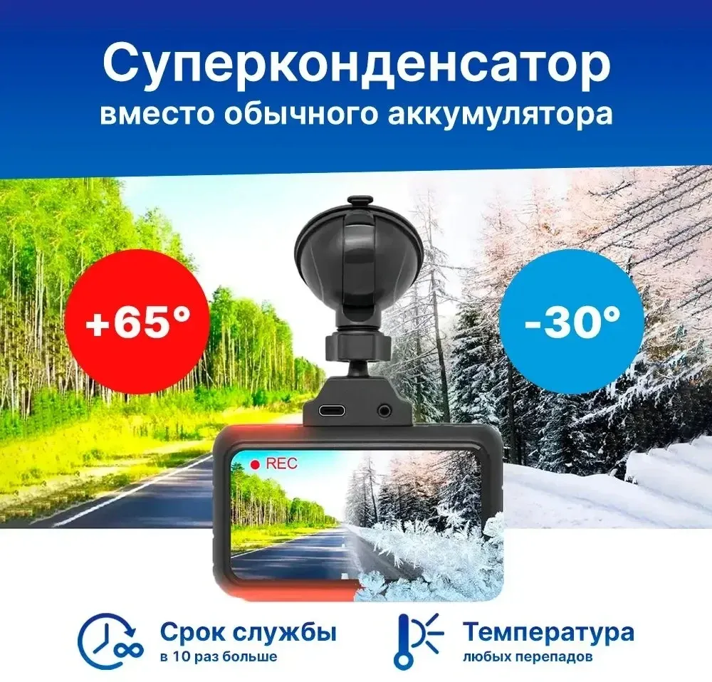 Видеорегистратор TrendVision TDR-725 Real 4K 2CH черный 8Mpix 2160x3840 2160p 170гр. GPS NT96670 - фото 8