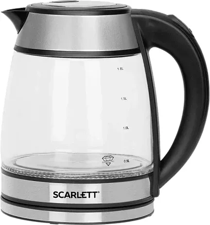 Чайник электрический Scarlett SC-EK27G54 1.7л. 1800Вт серебристый/черный корпус: стекло/металл/пластик - фото 8