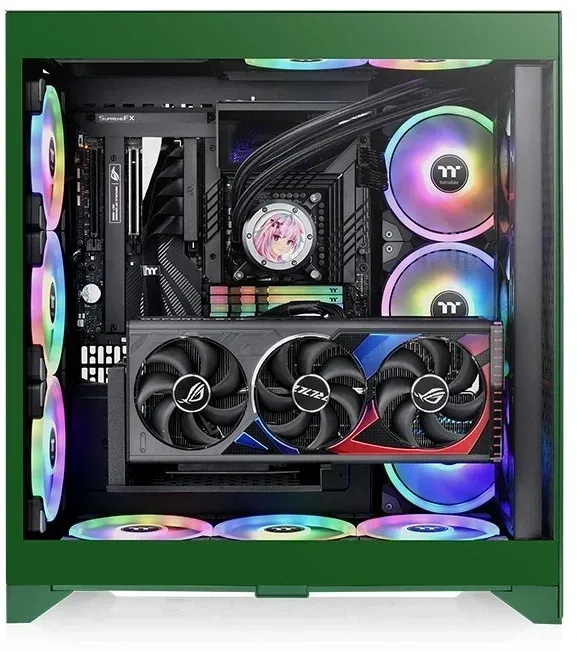 Корпус Thermaltake CTE E660MX Racing зеленый без БП E-ATX 13x120mm 11x140mm 2xUSB3.0 audio bott PSU - фото 2