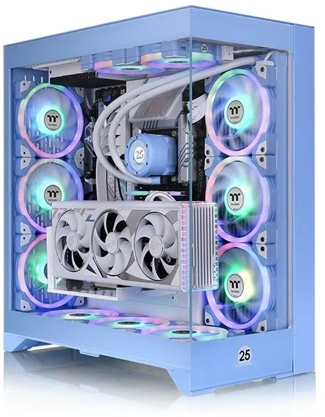 Корпус Thermaltake CTE E660MX Hydrangea голубой без БП E-ATX 13x120mm 11x140mm 2xUSB3.0 audio bott PSU - фото 1
