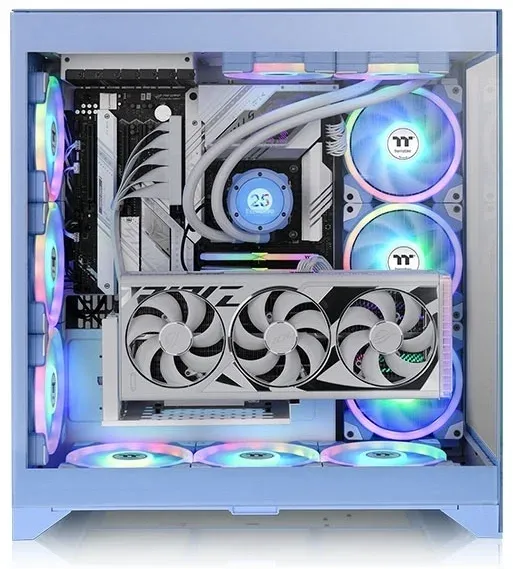 Корпус Thermaltake CTE E660MX Hydrangea голубой без БП E-ATX 13x120mm 11x140mm 2xUSB3.0 audio bott PSU - фото 2