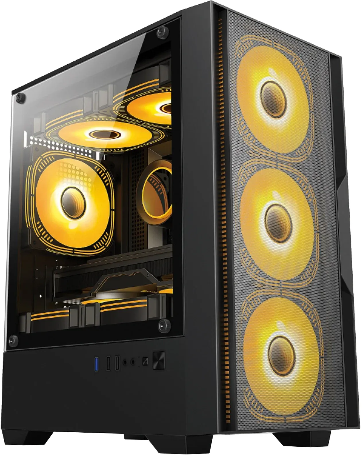 Корпус Оклик OCC-MN307 черный без БП mATX 8x120mm 2xUSB2.0 1xUSB3.0 audio bott PSU - фото 5