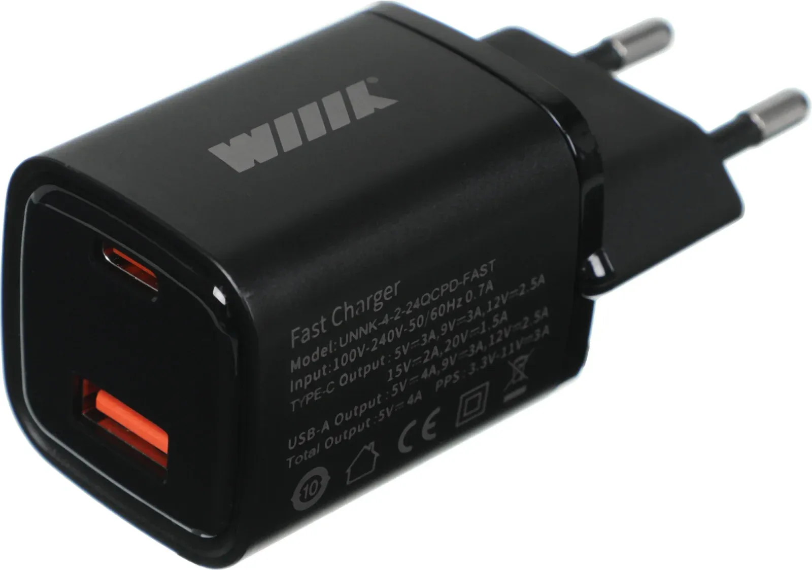Сетевое зар./устр. Wiiix UNNK-4-2-24QCPD-FAST 15W 2.4A PD+QC USB-A универсальное черный - фото 3