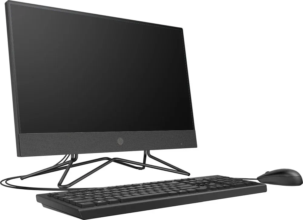 Моноблок HP 200 G4 21.5 Full HD i5 1235U 1.3 8Gb SSD512Gb Iris Xe DVDRW CR FreeDOS GbitEth WiFi BT 65W клавиатура мышь Cam черный 1920x1080 - фото 2