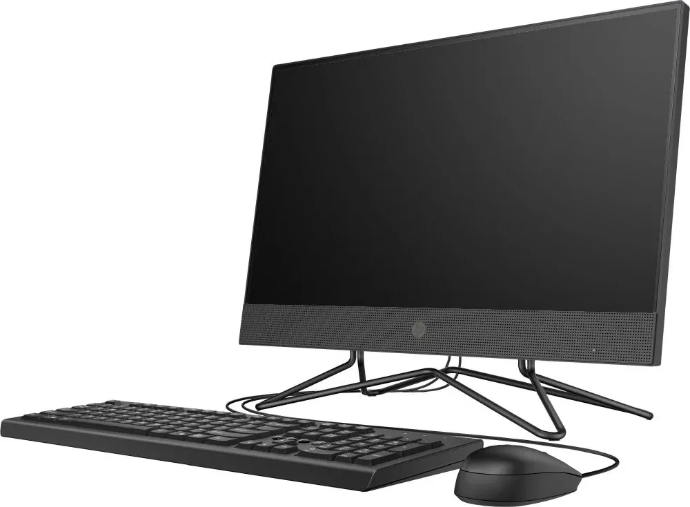 Моноблок HP 200 G4 21.5 Full HD i5 1235U 1.3 8Gb SSD512Gb Iris Xe DVDRW CR FreeDOS GbitEth WiFi BT 65W клавиатура мышь Cam черный 1920x1080 - фото 3