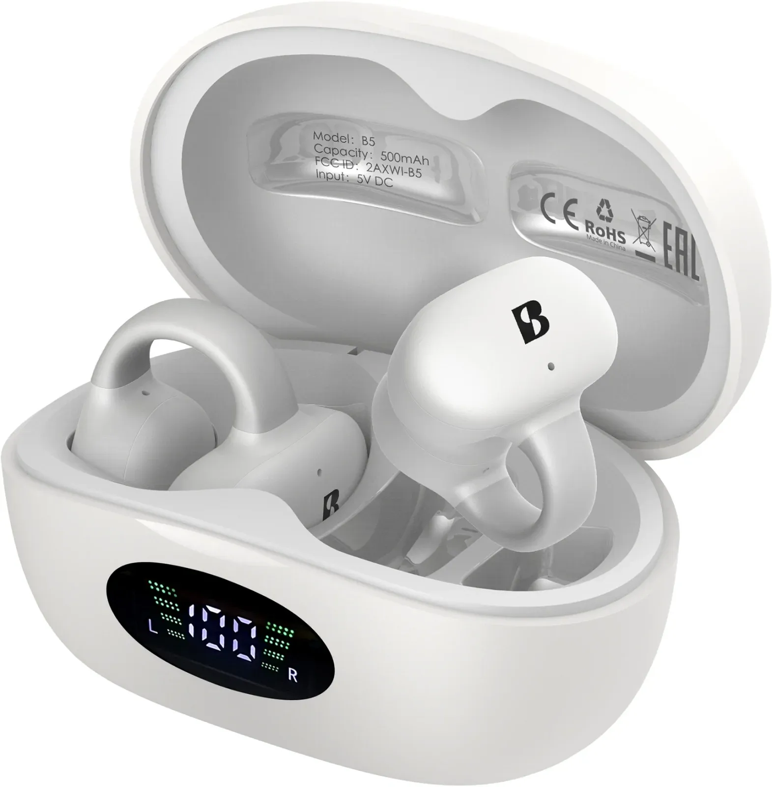 Гарнитура вкладыши A4Tech Biosong B5 TWS белый беспроводные bluetooth клипса B5 - фото 3