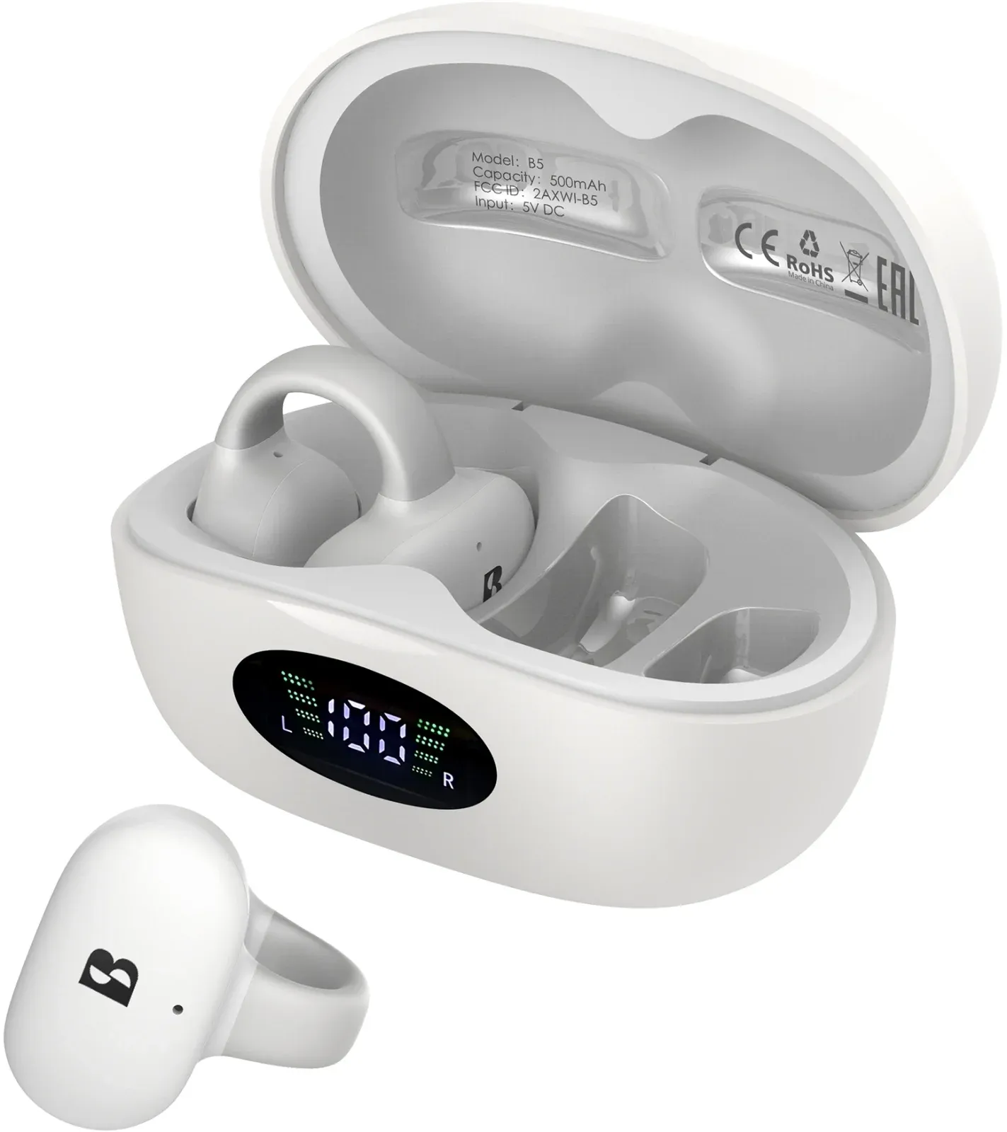 Гарнитура вкладыши A4Tech Biosong B5 TWS белый беспроводные bluetooth клипса B5 - фото 7