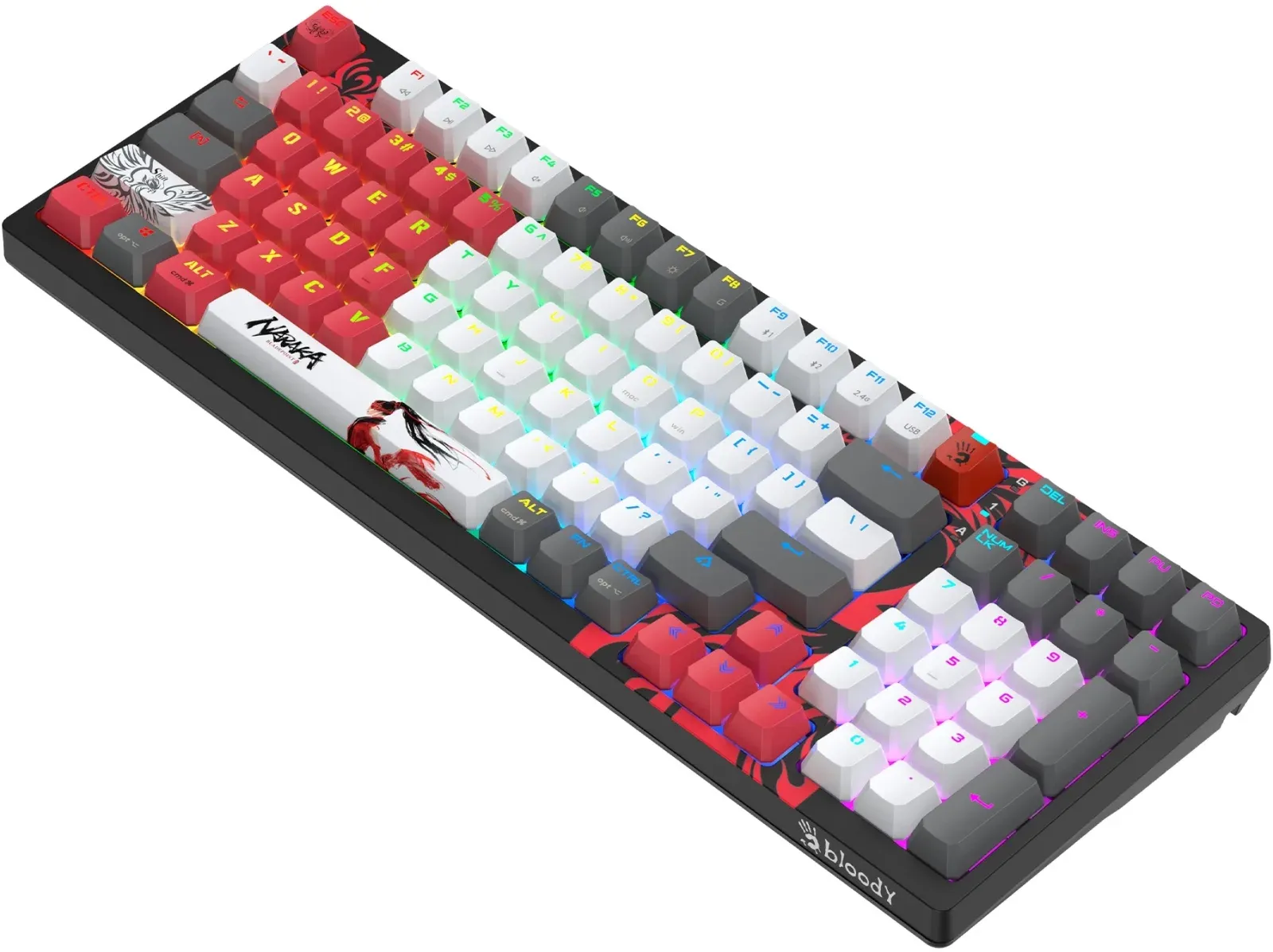 Клавиатура A4Tech WS98 Naraka механическая серый/красный USB беспроводная BT/Radio for gamer LED WS98 - фото 5