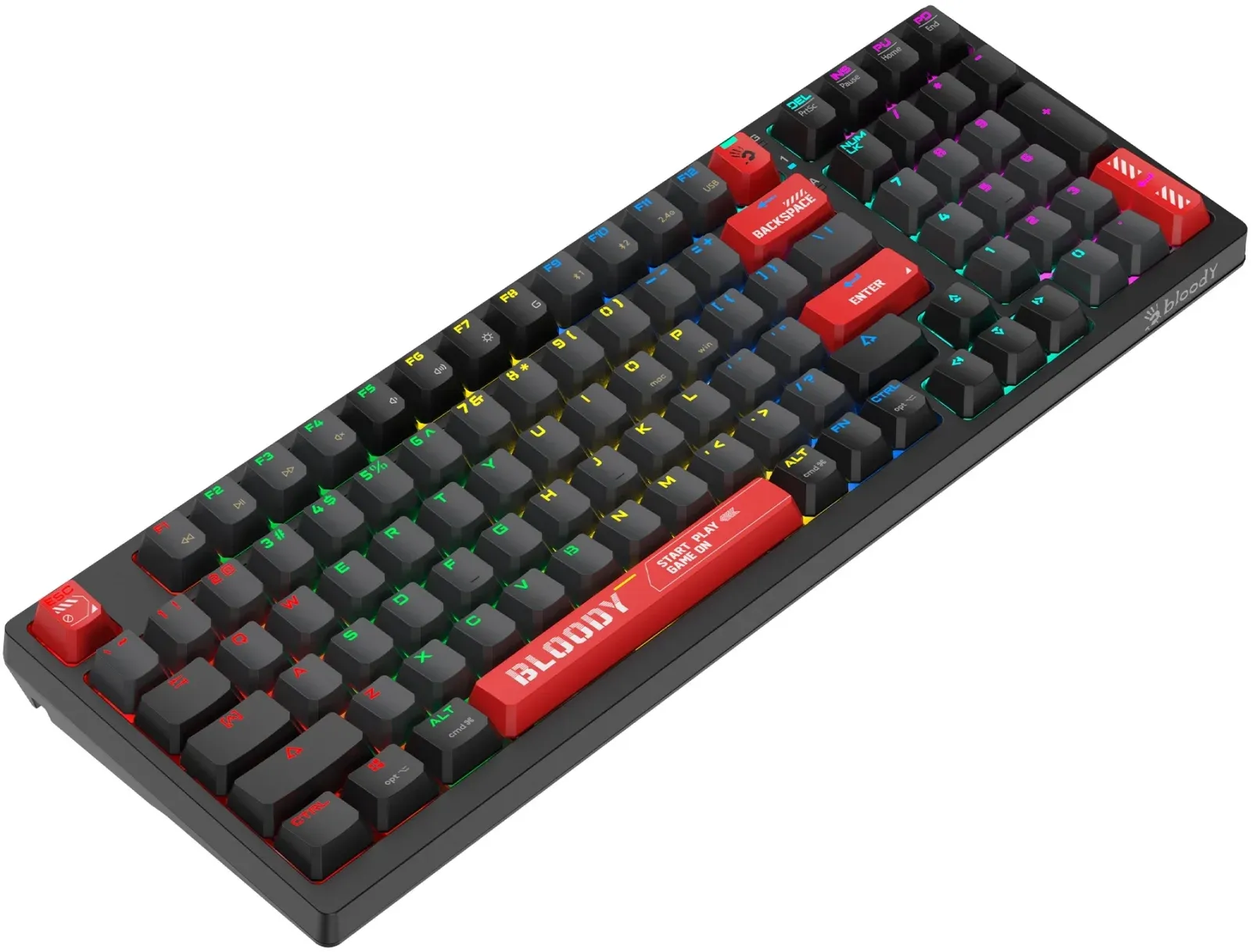Клавиатура A4Tech WS98 механическая черный USB беспроводная BT/Radio for gamer LED - фото 4