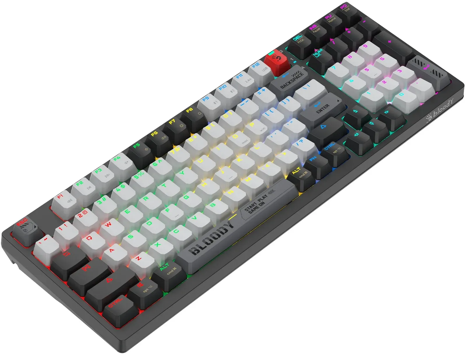 Клавиатура A4Tech WS98 механическая черный/серый USB беспроводная BT/Radio for gamer LED - фото 8