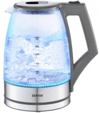 Чайник электрический Centek CT-0014 1.8л. 2200Вт серый/серебристый корпус: стекло/металл/пластик CT-0014 GRAY - фото 3