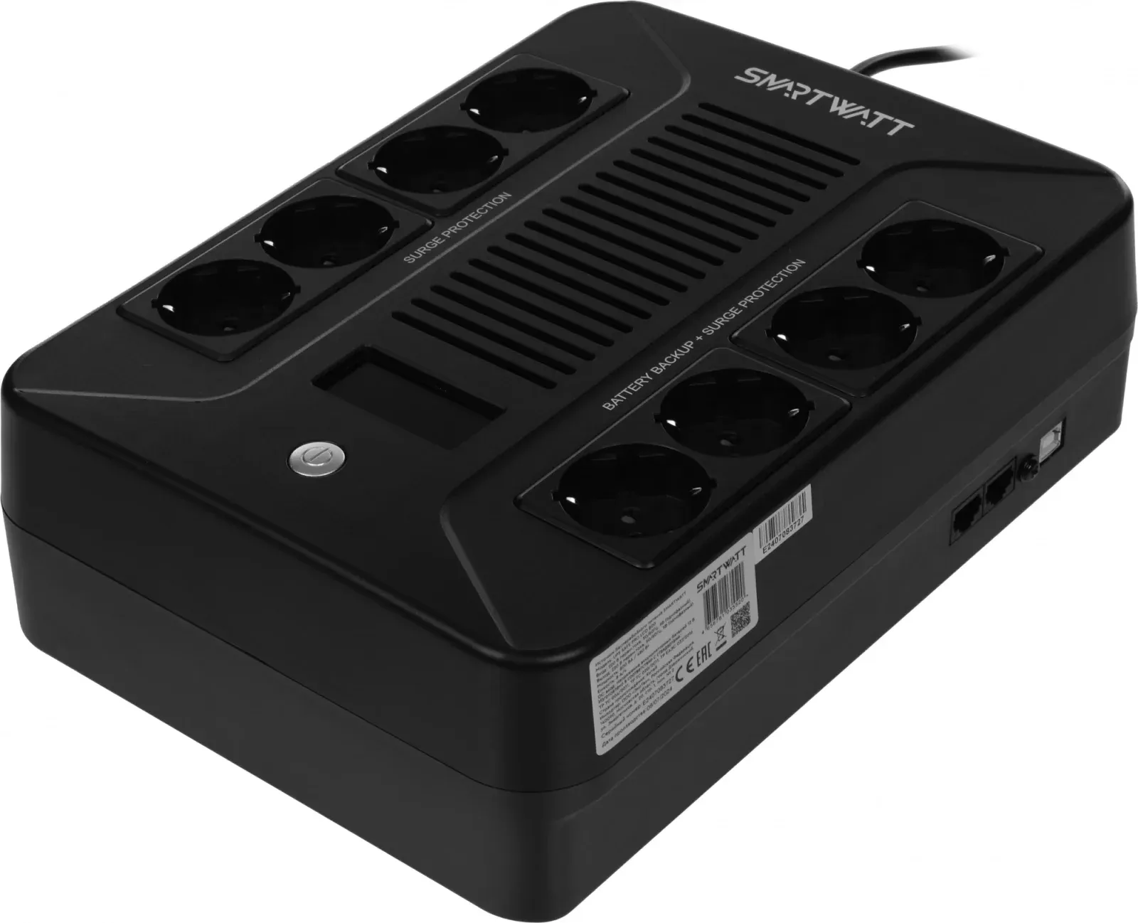 Источник бесперебойного питания Smartwatt Safe Pro LCD 480Вт 800ВА черный - фото 3
