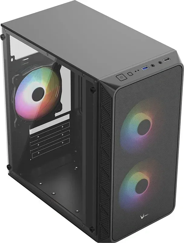 Корпус Formula Air Mesh G4 PLUS черный без БП mATX 1xUSB2.0 1xUSB3.1 audio - фото 3
