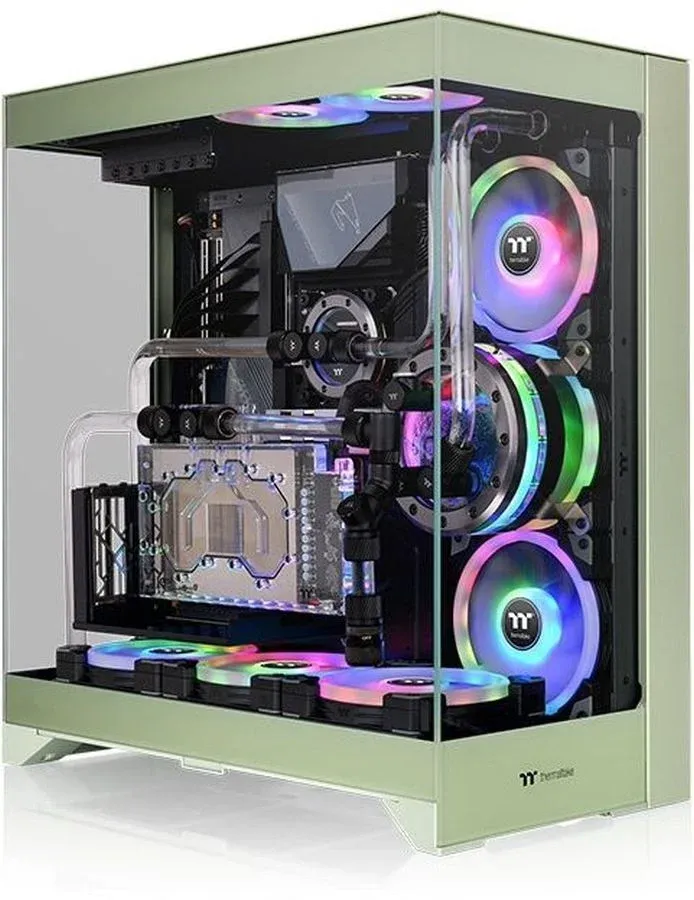 Корпус Thermaltake CTE E550 TG Matcha зеленый без БП ATX 8x120mm 6x140mm 2xUSB3.0 audio bott PSU - фото 1