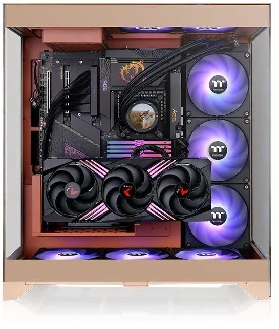 Корпус Thermaltake CTE E550 TG Gravel Sand коричневый без БП ATX 8x120mm 6x140mm 2xUSB3.0 audio bott PSU - фото 2