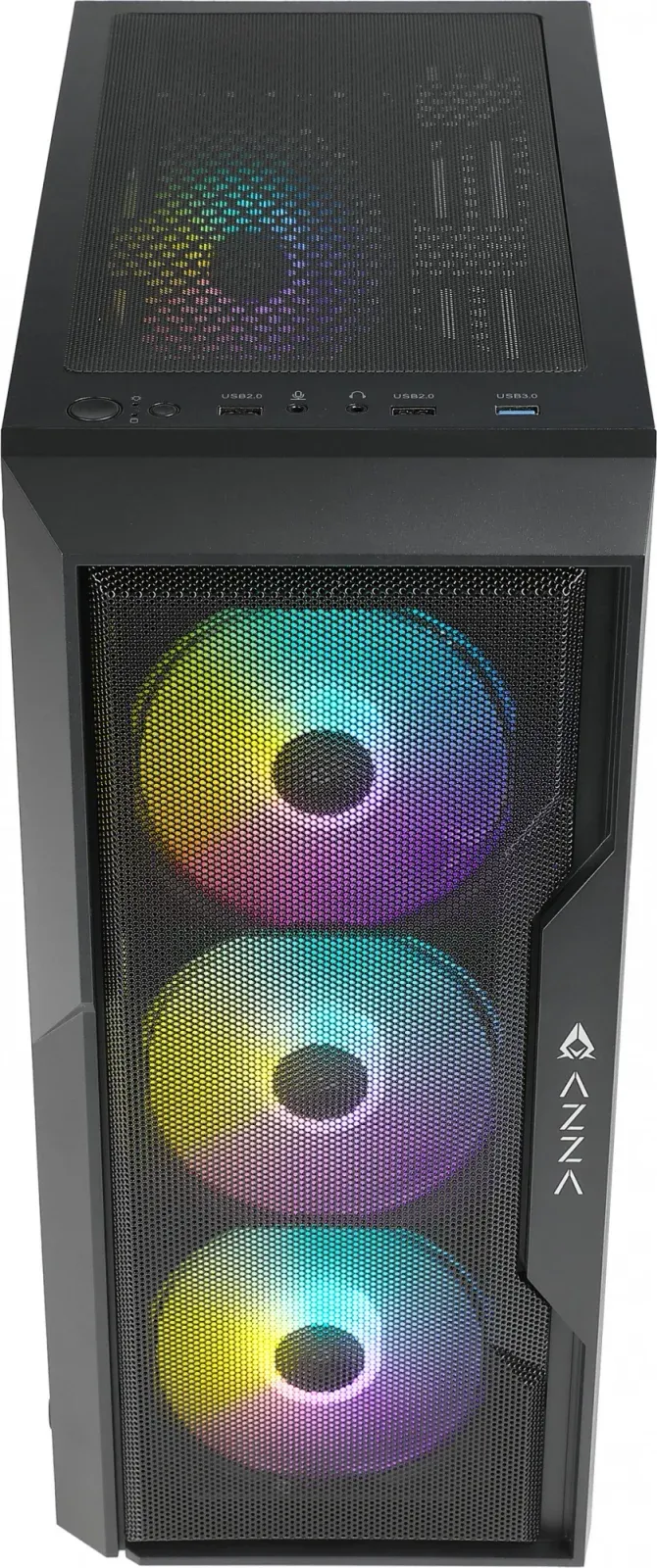 Корпус Azza Fighter черный без БП ATX 4x120mm 2x140mm 2xUSB2.0 1xUSB3.0 audio bott PSU - фото 3