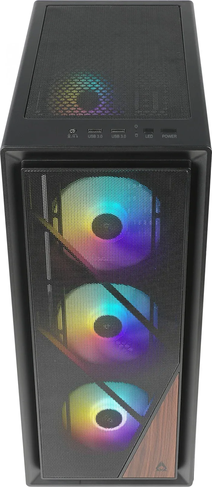 Корпус Azza Forest черный без БП ATX 4x120mm 4x140mm 2xUSB3.0 audio bott PSU - фото 5