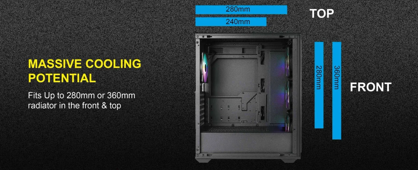 Корпус Azza Forest черный без БП ATX 4x120mm 4x140mm 2xUSB3.0 audio bott PSU - фото 8