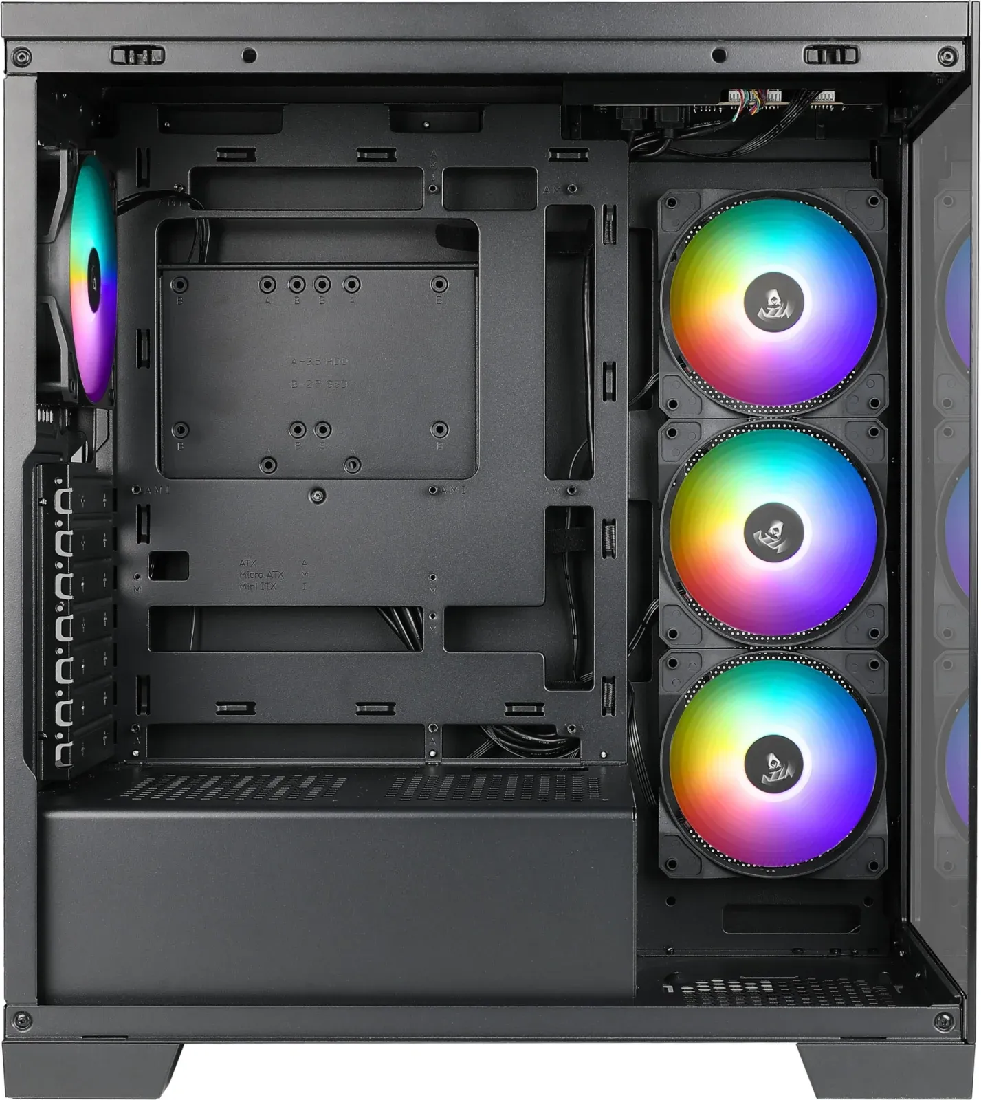 Корпус Azza COVE черный без БП ATX 6x120mm 2x140mm 1xUSB2.0 1xUSB3.0 audio bott PSU - фото 3