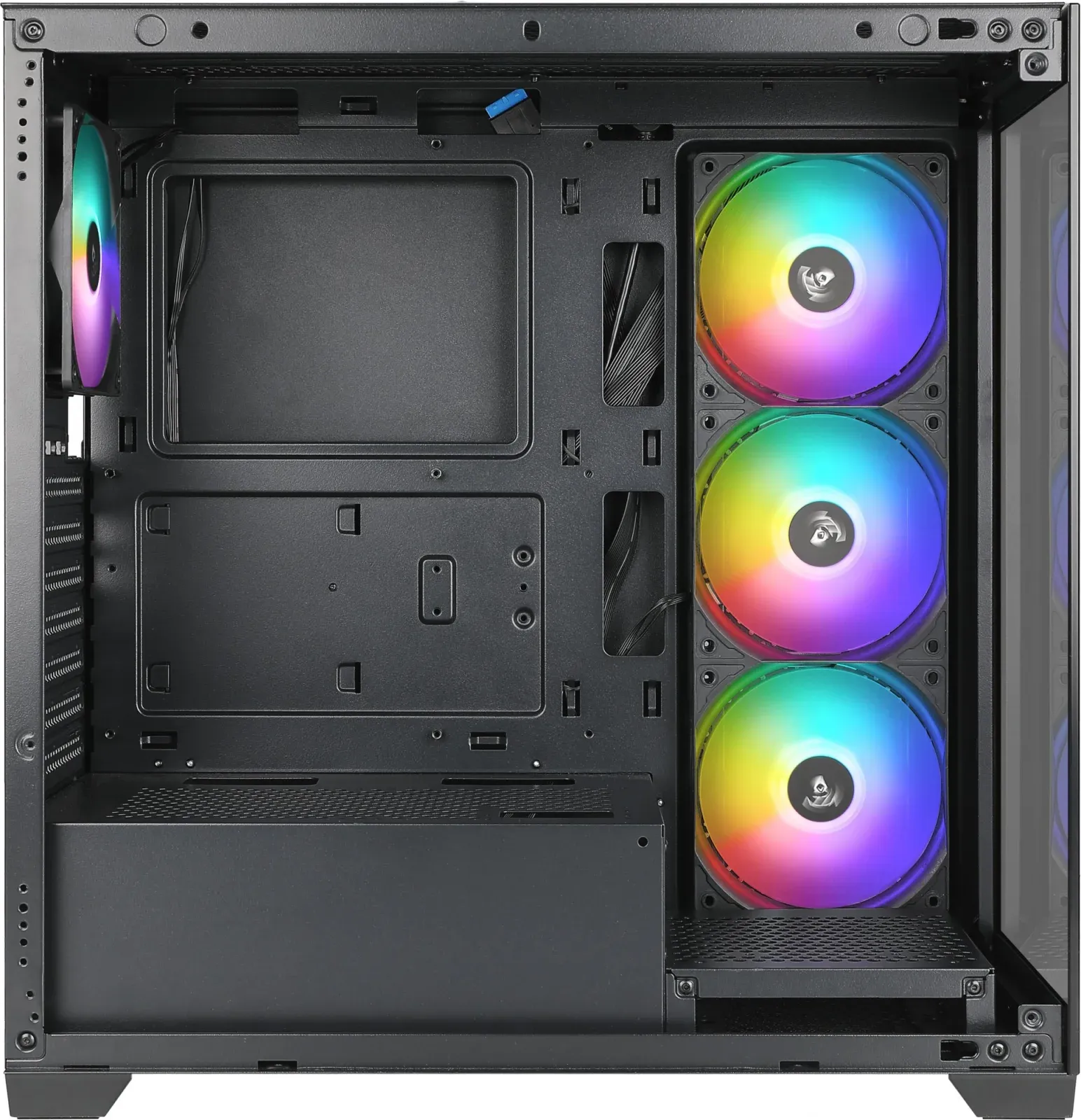 Корпус Azza Neptune черный без БП ATX 5x120mm 2x140mm 2xUSB2.0 1xUSB3.0 audio bott PSU - фото 2