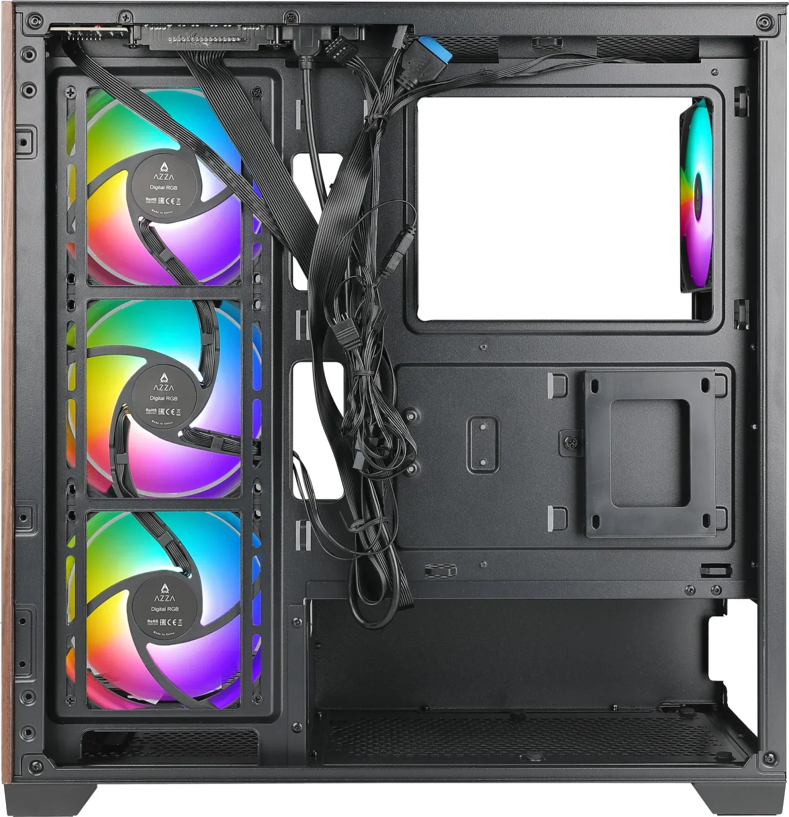 Корпус Azza Neptune черный без БП ATX 5x120mm 2x140mm 2xUSB2.0 1xUSB3.0 audio bott PSU - фото 3
