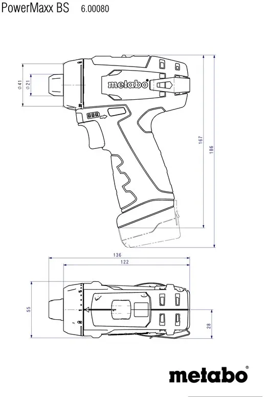 Дрель-шуруповерт Metabo PowerMaxx BS Basic аккум. патрон:быстрозажимной кейс в комплекте 600080500 - фото 2