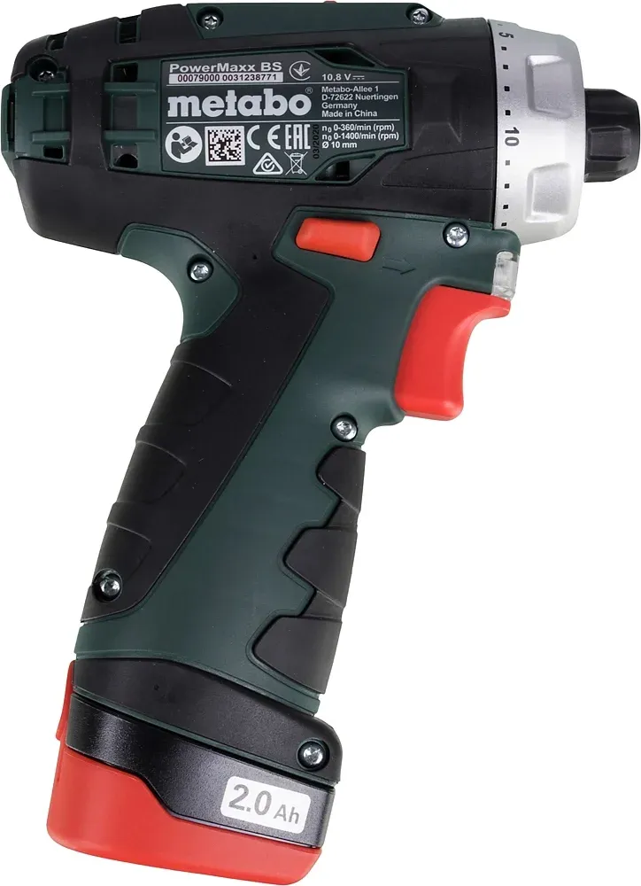 Дрель-шуруповерт Metabo PowerMaxx BS Basic аккум. патрон:быстрозажимной кейс в комплекте 600080500 - фото 6