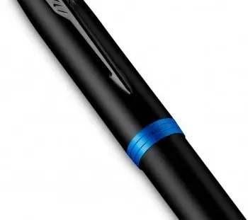 Ручка перьев. Parker IM Vibrant Rings F315 2172858 Marine Blue PVD F сталь нержавеющая подар.кор. - фото 3
