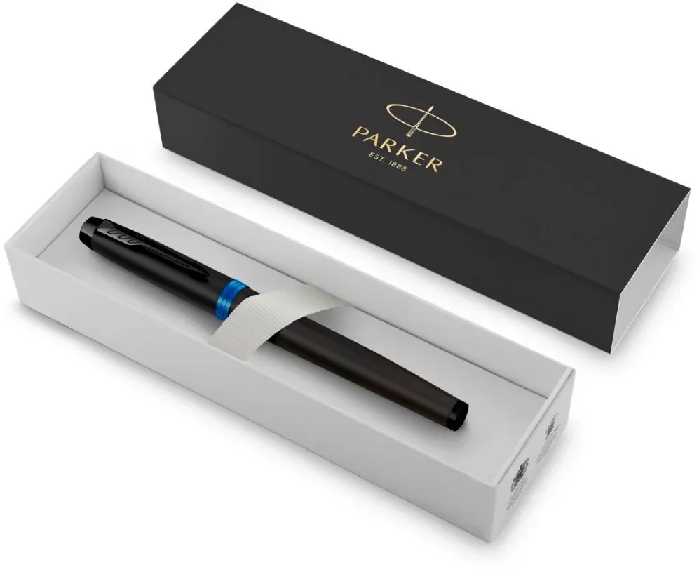 Ручка перьев. Parker IM Vibrant Rings F315 2172858 Marine Blue PVD F сталь нержавеющая подар.кор. - фото 7