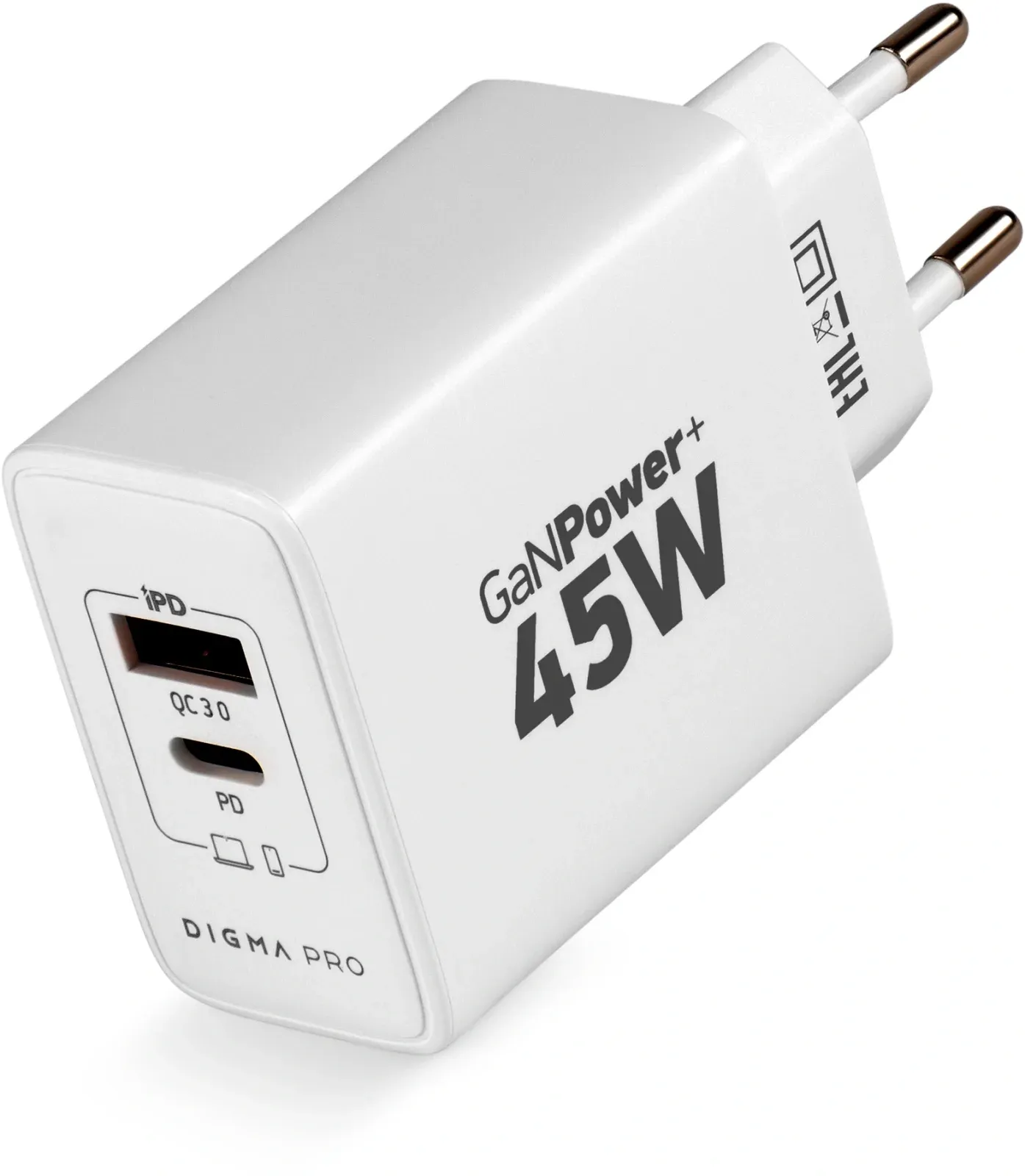 Сетевое зар./устр. Digma Pro DPW4A 45W 3A PD+QC USB-C/USB-A универсальное белый DPW4A5GX11WH - фото 8