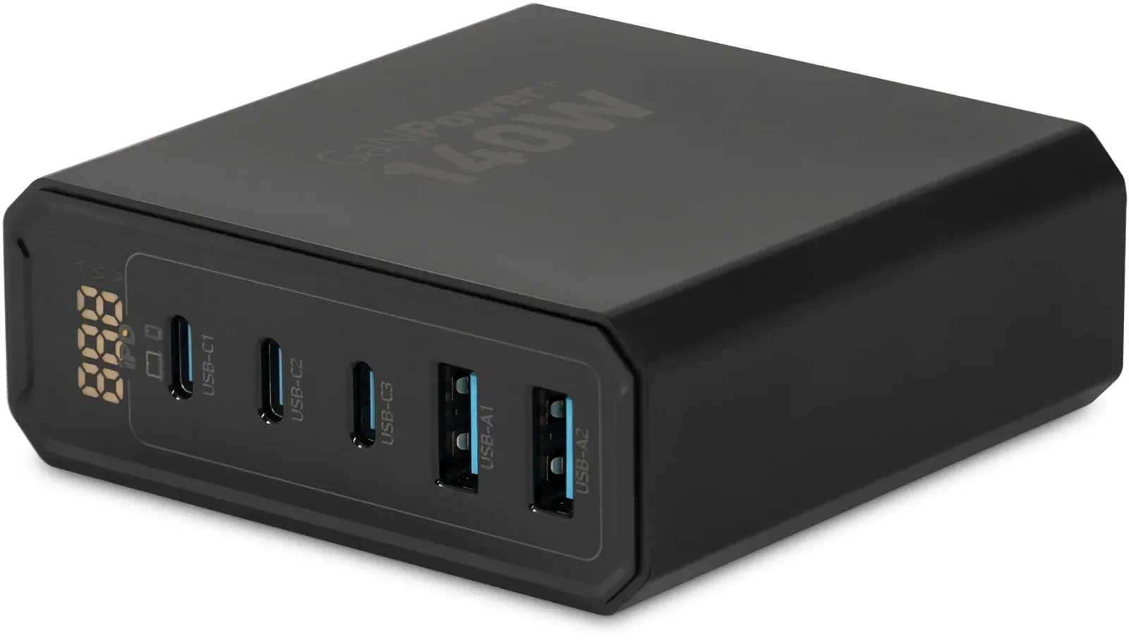 Настольное зар./устр. Digma Pro DPW10A 140W 5A PD+QC 3хUSB-C/2xUSB-A универсальное черный DPW1A4G024BK - фото 3