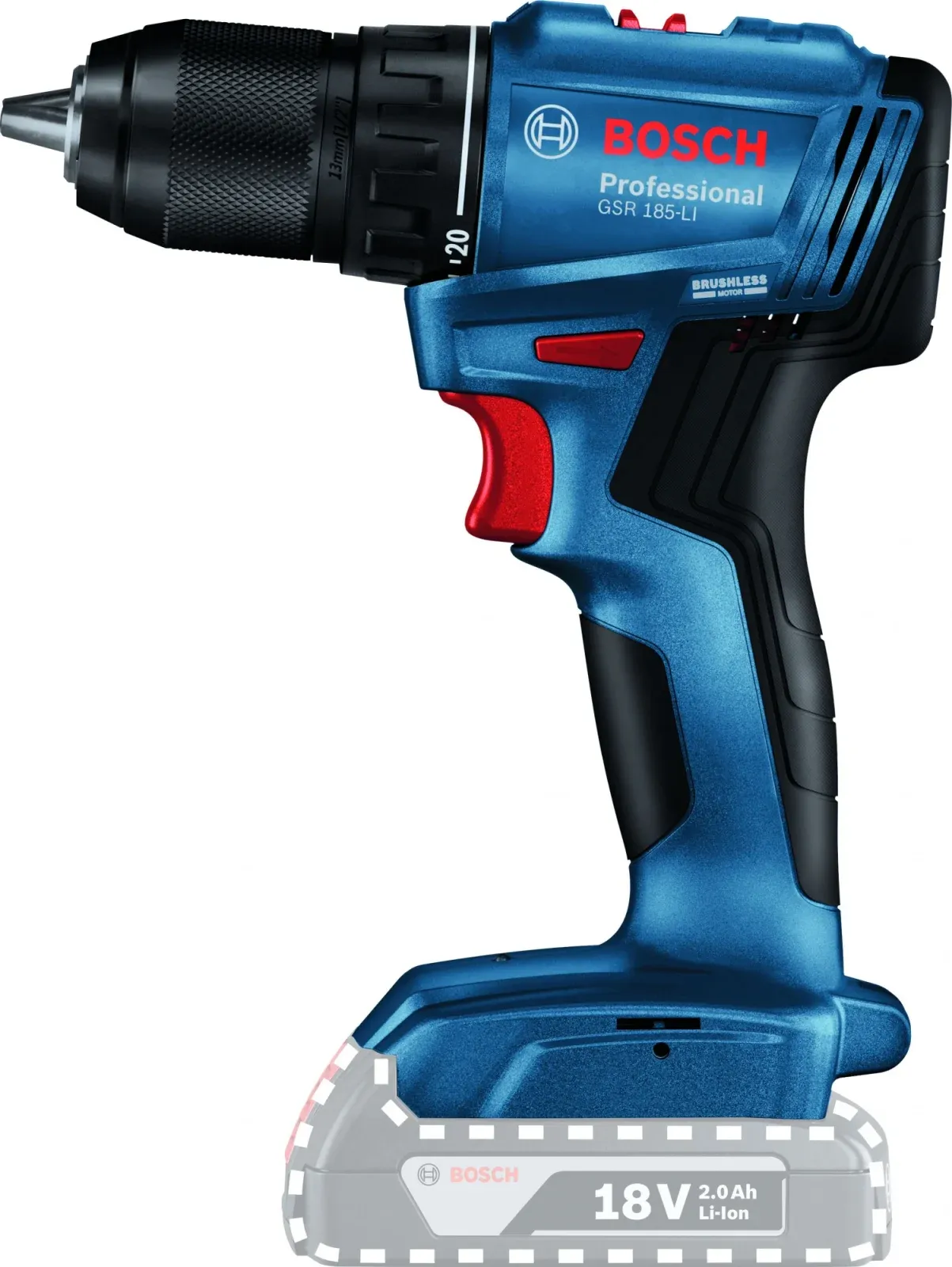 Дрель-шуруповерт Bosch GSR 185-LI аккум. патрон:быстрозажимной кейс в комплекте 06019K3003 - фото 2