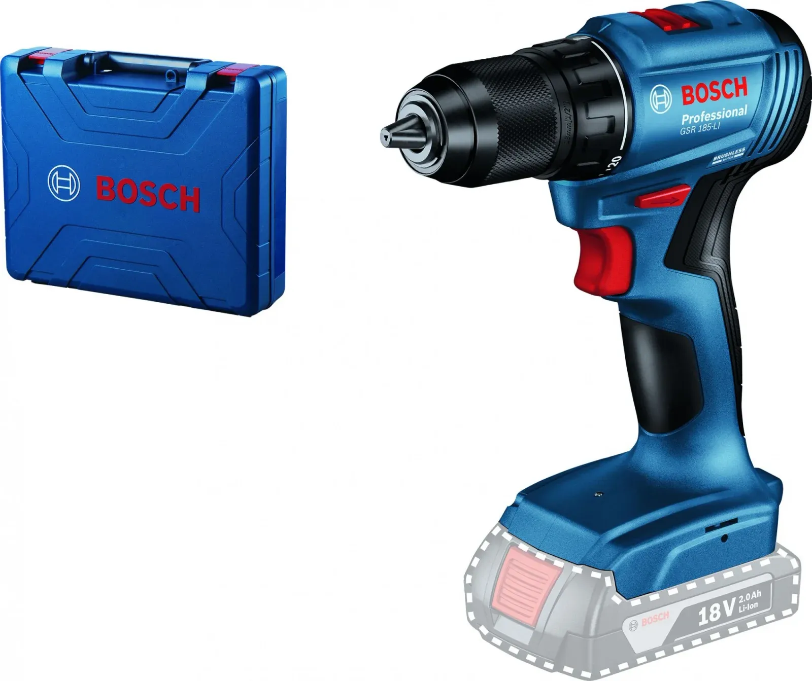 Дрель-шуруповерт Bosch GSR 185-LI аккум. патрон:быстрозажимной кейс в комплекте 06019K3003 - фото 5