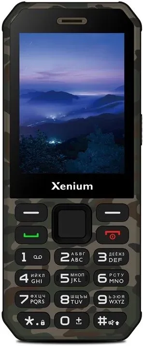 Мобильный телефон XENIUM X300 зеленый моноблок 2Sim 2.8 240x320 Nucleus 0.3Mpix GSM900/1800 MP3 FM microSD max32Gb
