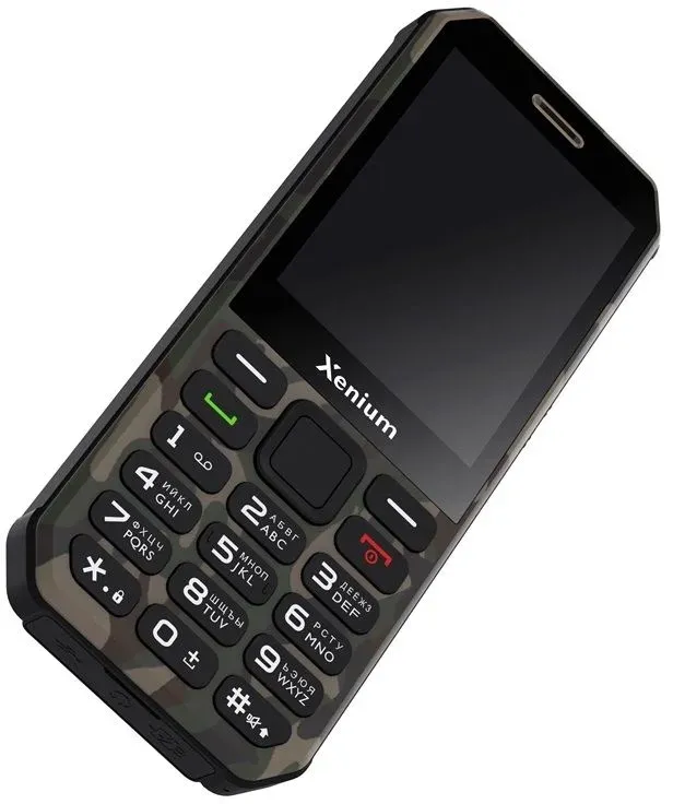 Мобильный телефон XENIUM X300 зеленый моноблок 2Sim 2.8 240x320 Nucleus 0.3Mpix GSM900/1800 MP3 FM microSD max32Gb - фото 3