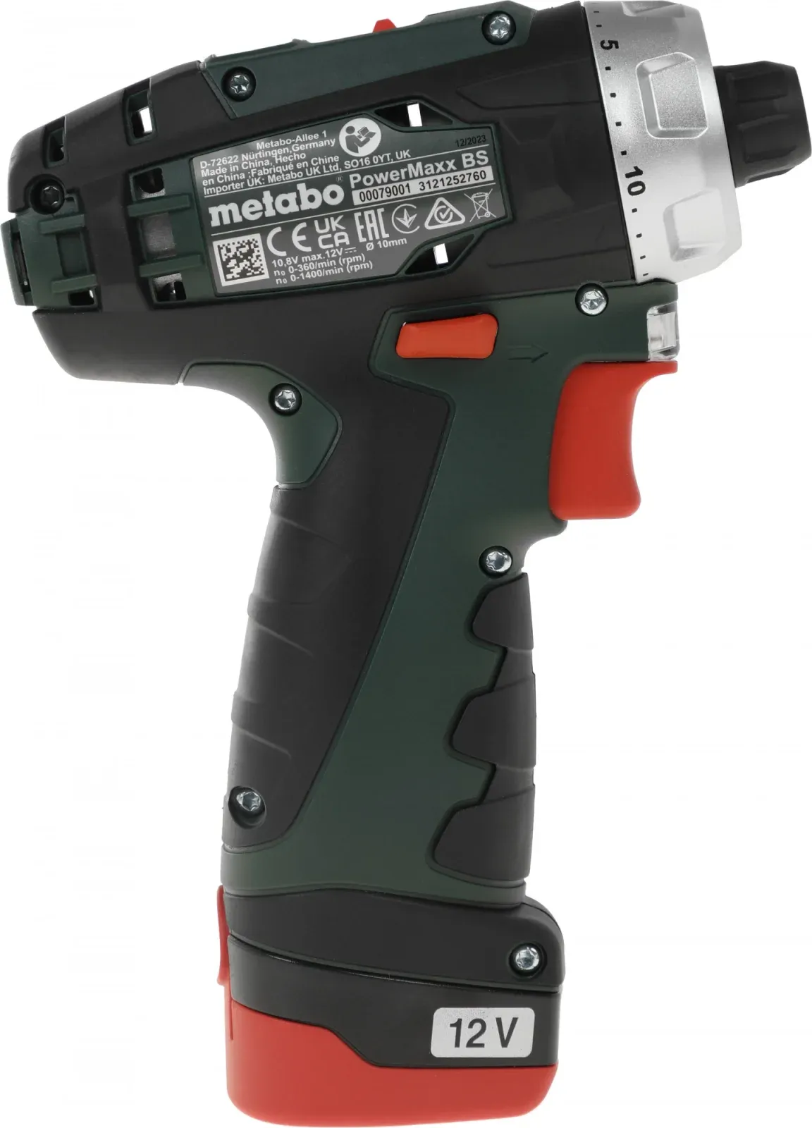Дрель-шуруповерт Metabo Powermaxx BS Basic Set с набором оснастки аккум. патрон:быстрозажимной кейс в комплекте 600080880 - фото 5